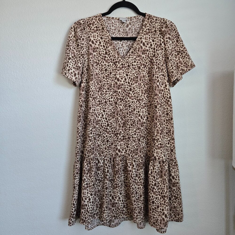 Target A New Day Oversized Swing Style Short Sleeve Dress Animal Print Size XS